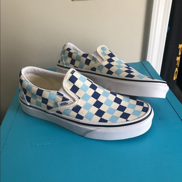 blue topaz checkered vans